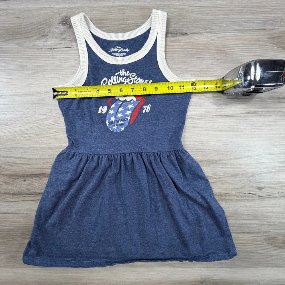 The Rolling Stones Girls Blue 1978‎ American Tour Graphic Ringer Dress Size 6/6X - Picture 6 of 9
